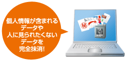 個人情報が含まれるデータや人に見られたくないデータを完全抹消!