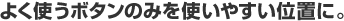 �悭�g���{�^���݂̂��g���₷���ʒu�ɁB
