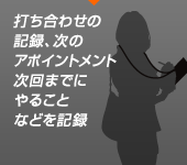 �ł����킹�̋L�^�A���̃A�|�C���g�����g�A����܂łɂ�邱�ƂȂǂ��L�^