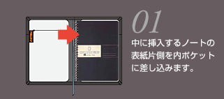 01.���ɑ}������m�[�g�̕\���Б�����|�P�b�g�ɍ������݂܂��B