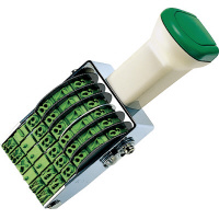 回転印 欧文数字 2号6連 明朝体