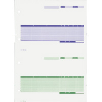 プリンタ用カット紙フォーム仕切書2面付A4 紫/緑