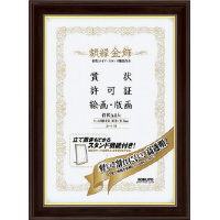 額縁<金飾>(軽量タイプスタンド付き)賞状A4 大サイズ