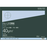 トレース方眼紙薄口A3ブルー刷り1mm方眼 100枚