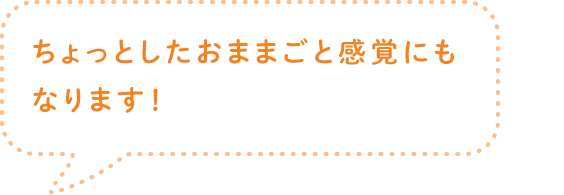 ちょっとしたおままごと感覚にもなります！