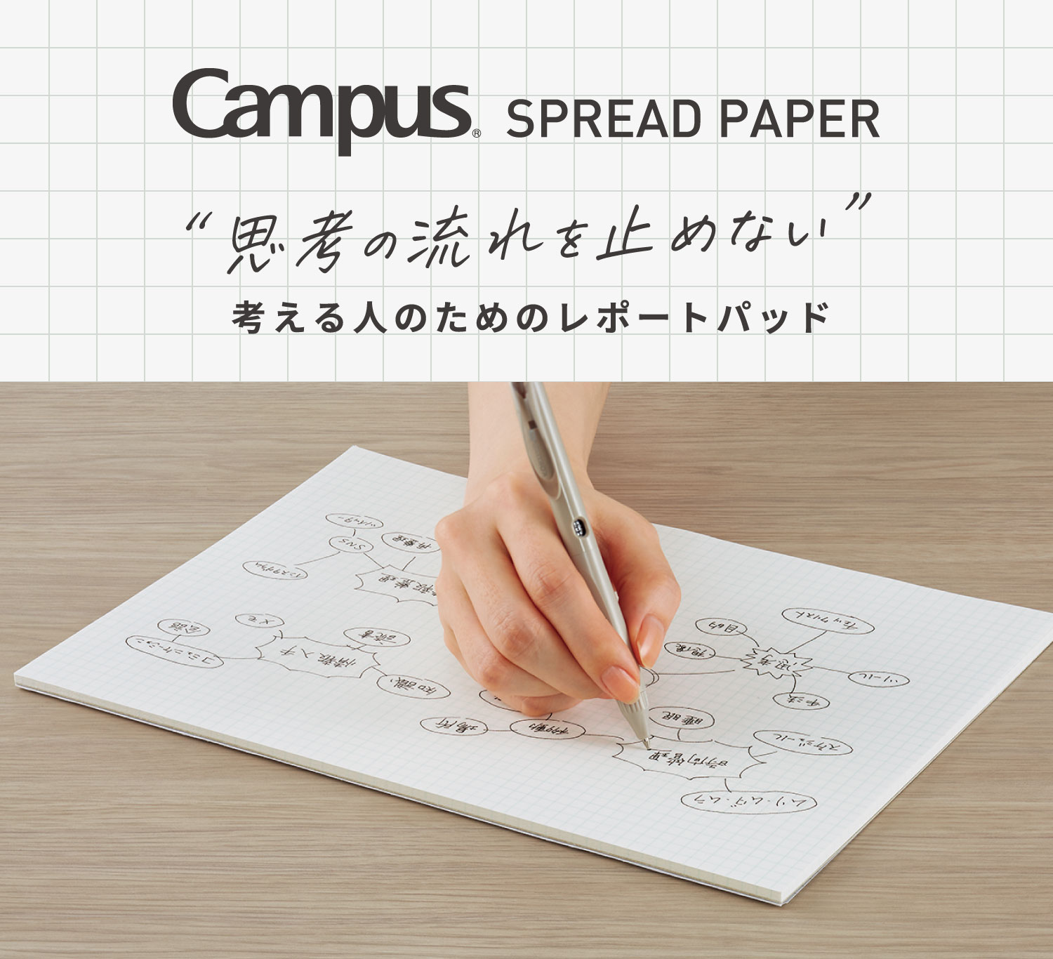 キャンパス レポートパッド〈SPREAD PAPER〉