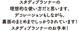 スタディプランナーの理想的な使い方だと思います。デコレーションもしながら、裏面のまとめまでしっかりされています！スタディプランナーのお手本！
