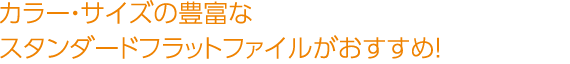 カラー・サイズの豊富なスタンダードフラットファイルがおすすめ！