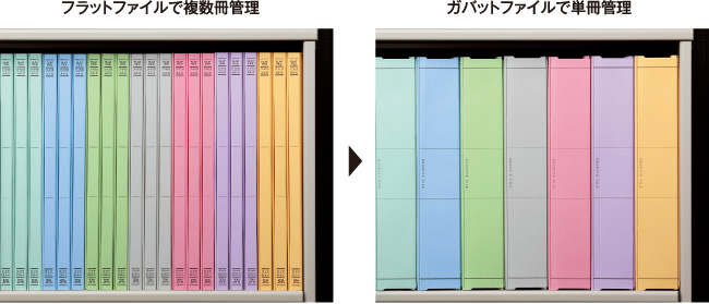 フラットファイルで複数冊管理 → ガバットファイルで単冊管理