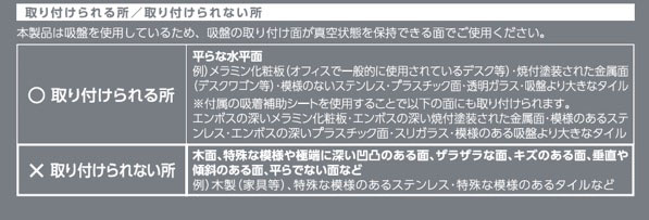 テープカッターの吸盤取り付け場所