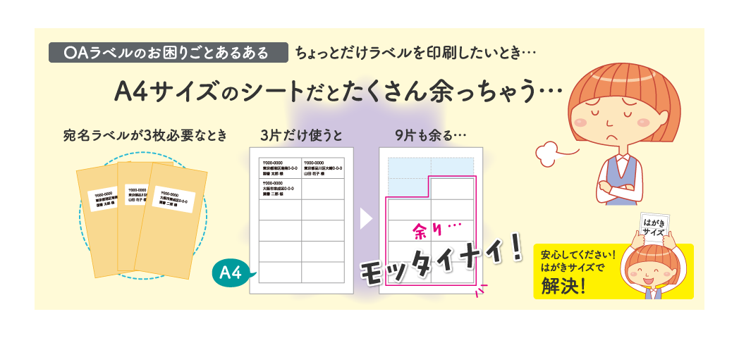 使いかけのラベルシートをプリンタに通してみたら… プリンタトラブルの元に…