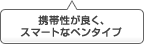 携帯性が良く、スマートなペンタイプ