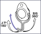 上下左右に回転する便利なフック！