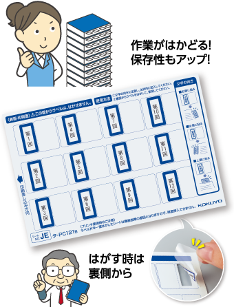 作業がはかどる！保存性もアップ！ はがす時は裏側から