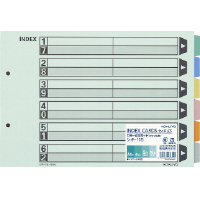 カラー仕切カード（ファイル用・6山見出し）