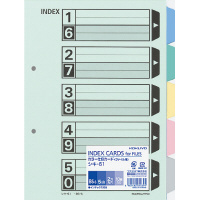 カラー仕切カード(ファイル用)5山見出し