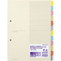 カラー仕切カード ファイル用B5縦2穴6色12山＋扉紙1組