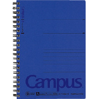 キャンパスツインリングノート(色厚表紙))B6普通横罫50枚青