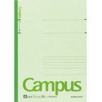 キャンパスノート(カラー表紙)6号(セミB5)A罫30枚緑