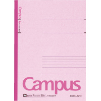 キャンパスノート(カラー表紙)6号(セミB5)A罫30枚ピンク