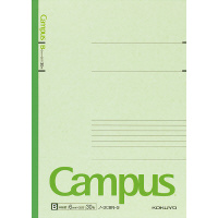 キャンパスノート(カラー表紙)6号(セミB5)B罫30枚緑