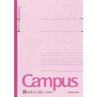 キャンパスノート(カラー表紙)6号(セミB5)B罫30枚ピンク