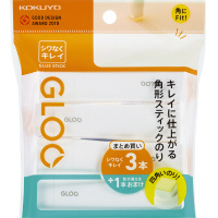 グルー スティックのり シワなく3本+色消え1本お得パック