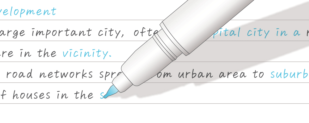 Animation: GIF animation of writing with a light blue pen and hiding with a blue sheet