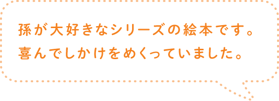 孫が大好きなシリーズの絵本です。喜んでしかけをめくっていました。