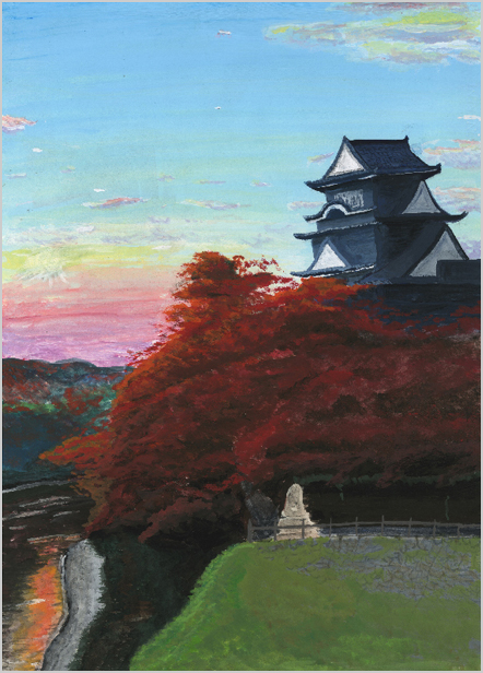 秋の岡山城