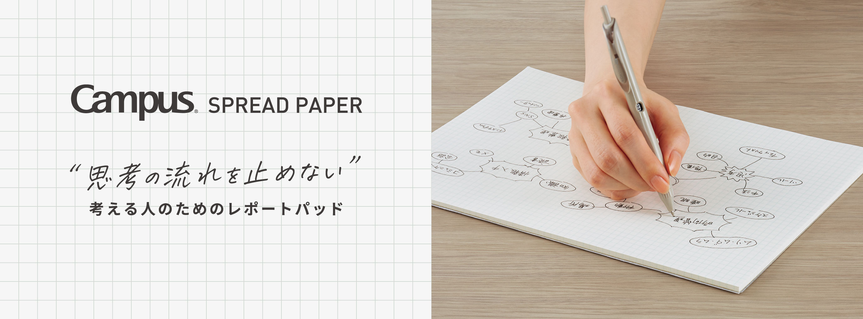 キャンパス レポートパッド〈SPREAD PAPER〉