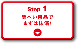 Step 1 隠ぺい用品でまずは抹消！