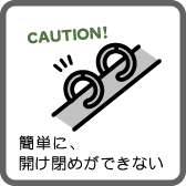 簡単に、開け閉めができない