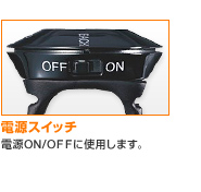 電源スイッチ 電源ON/OFFに使用します。