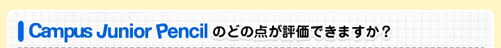 Campus Junior Pencilのどの点が評価できますか？