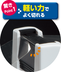 驚きPoint01 軽い力でよく切れる