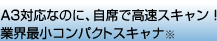 A3対応なのに、自席で高速スキャン！