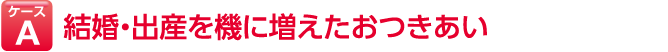 ケースA 結婚・出産を機に増えたおつきあい