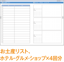 お土産リスト、 ホテル・グルメ・ショップ×4回分
