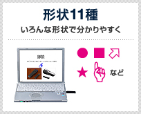 形状11種 いろんな形状で分かりやすく