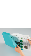閲覧しやすく書類がこぼれ落ちにくい3方袋とじ形状マチ付き仕様 NEOSシリーズ