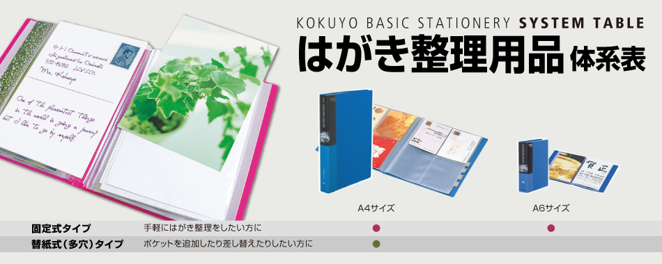 はがき整理用品体系表