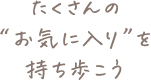 たくさんの“お気に入り”を持ち歩きたい人に