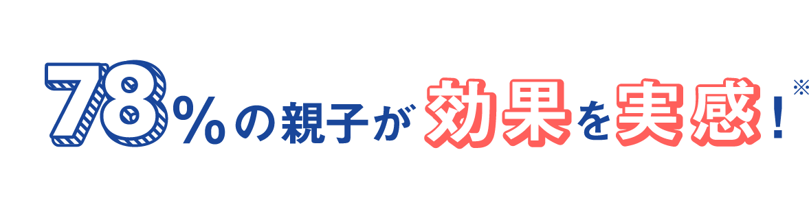 78%の親子が効果を実感！※