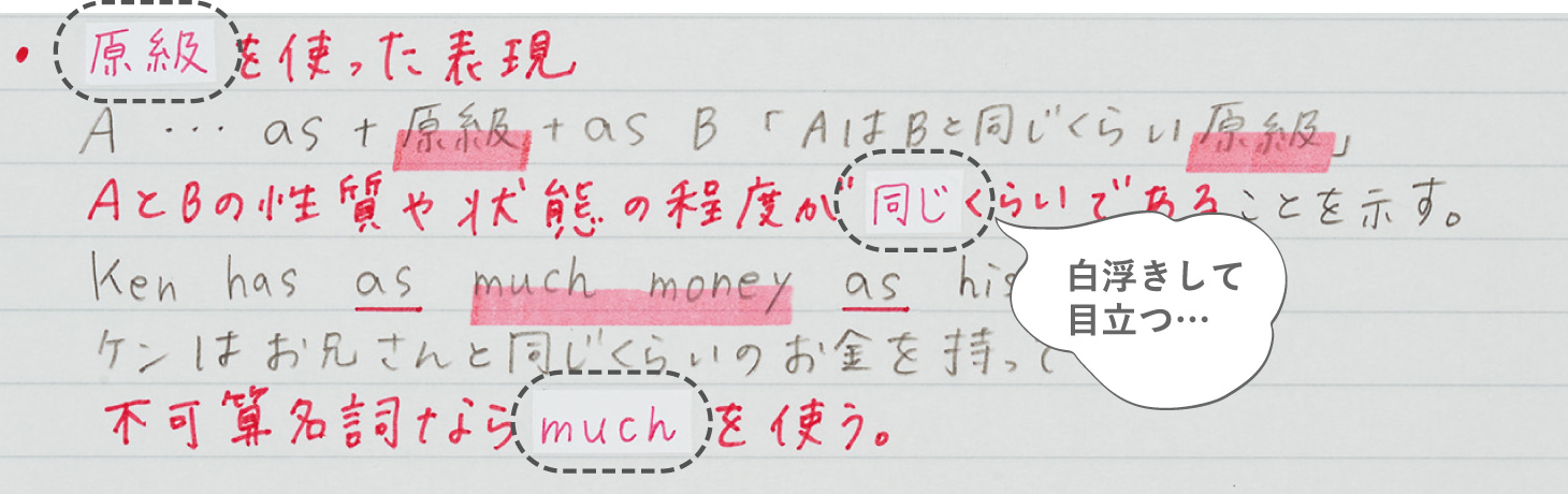 従来品：白浮きして目立つ…