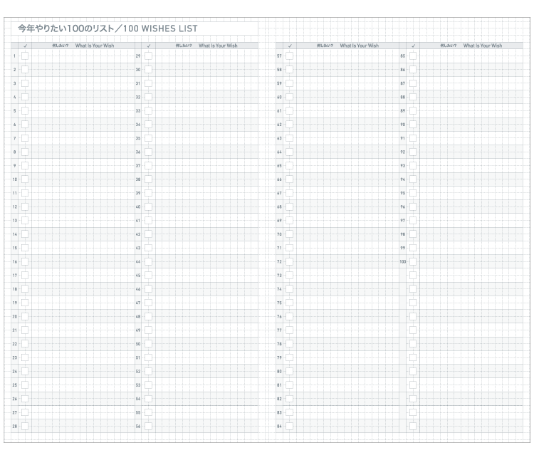 やりたいことリスト100
