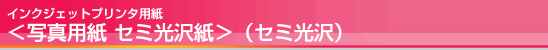 インクジェットプリンタ用紙<写真用紙 セミ光沢紙>(セミ光沢) インクジェットプリンタ用紙<写真用紙 セミ光沢紙>(セミ光沢)