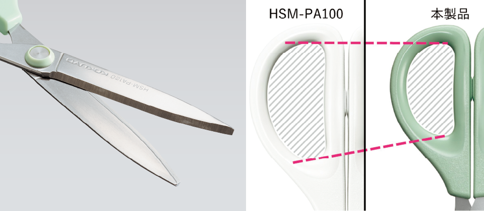 画像：小さめハンドル設計
